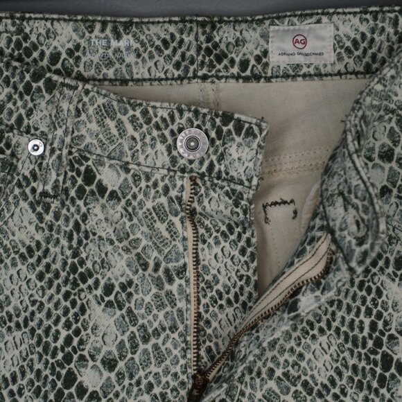 New AG Adriano Goldschmied The Mari High Rise Straight Snake Print Jeans size 29 - Picture 14 of 16